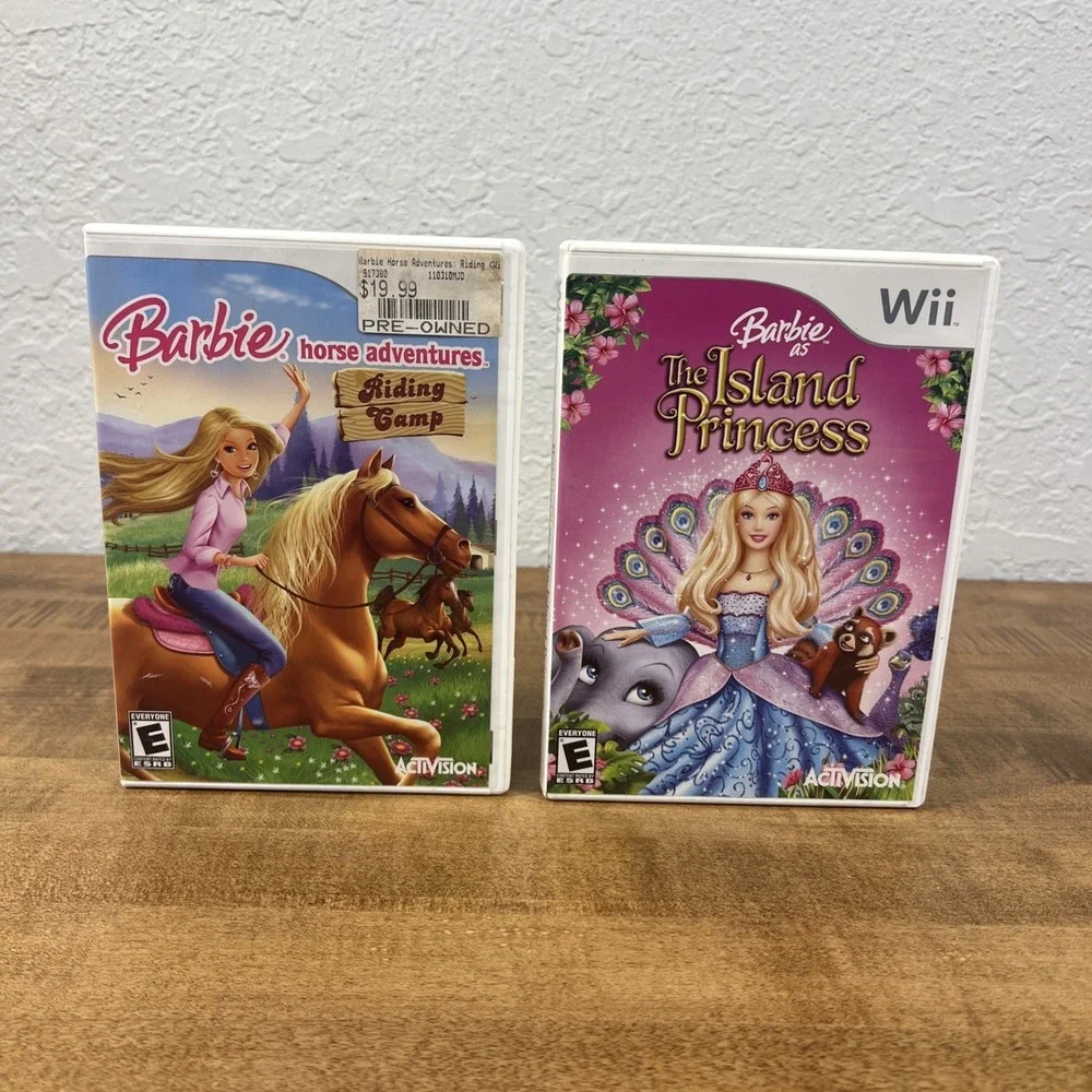 Barbie Horse Adventures: Riding Camp & The Island Princess Lot Nintendo Wii CIB